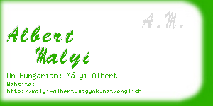 albert malyi business card