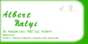 albert malyi business card